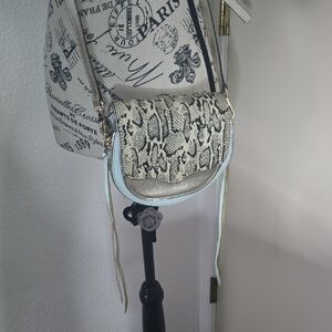 Rebecca Minkoff Elegant Faux Snake Print Leather W/ Tassels Crossbody (EUC)🩶🩵